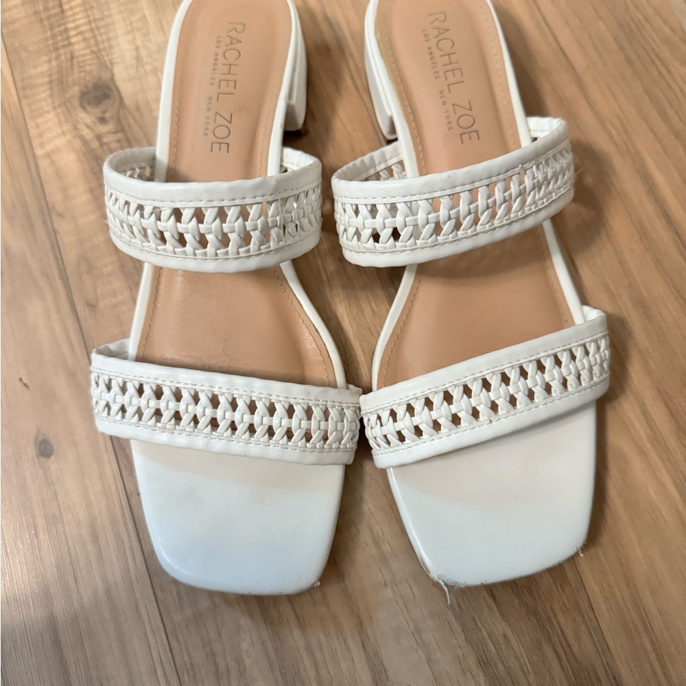 Rachel Zoe Cream Woven Sandals